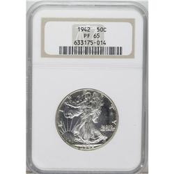 1942 50C PR65 NGC. A solidly struck and moderately ref 