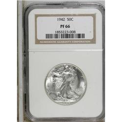 1942 50C PR66 NGC. An attractive example, sharply stru 