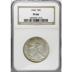 1942 50C PR66 NGC. This crisply struck specimen gleams 