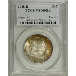 1948-D 50C MS66 Full Bell Lines PCGS. Orange-gold, cri 