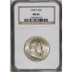 1950-D 50C MS66 NGC. Well struck and satiny beneath so 