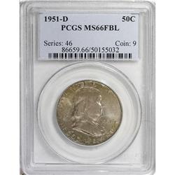 1951-D 50C MS66 Full Bell Lines PCGS. Solidly struck w 