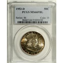 1953-D 50C MS66 Full Bell Lines PCGS. Rich reddish-ora 