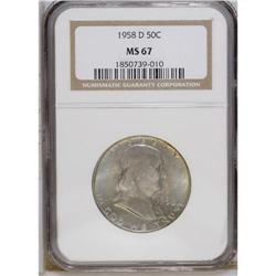 1958-D 50C MS67 NGC. Well struck with crisply defined 
