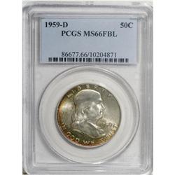 1959-D 50C MS66 Full Bell Lines PCGS. Cherry-red and l 