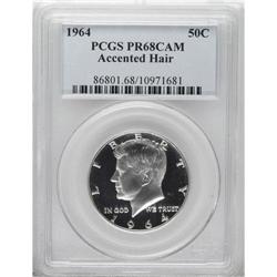 1964 50C Accented Hair PR68 Cameo PCGS. Type One Rever 