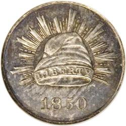 1850 P3CS Three Cent Silver, Judd-125 Original, Polloc 