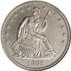 1862 50C Half Dollar, Judd-295, Pollock-353, R.5, PR63 