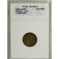 1865 3C Three Cent Nickel, Judd-411, Pollock-482, High 