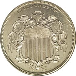 1866 5C Shield Five Cents, Judd-489, Pollock-577, R.6, 