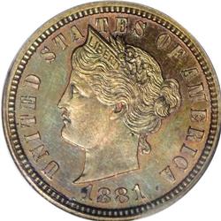 1881 5C Liberty Head Five Cents, Judd-1672, Pollock-18 