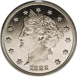 1882 5C Liberty Head Five Cents, Judd-1690, Pollock-18 