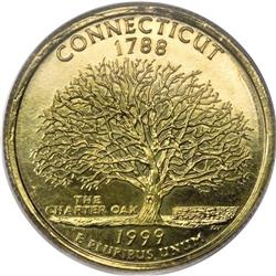 1999-P 25C Connecticut MS67 PCGS.Five Piece Set of 199 