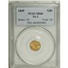 Image 3 : 1849 G$1 No L MS66 PCGS. This is a remarkably, sharply 