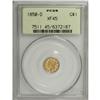 Image 1 : 1850-D G$1 XF45 PCGS. Variety 2-C. This radiant honey- 