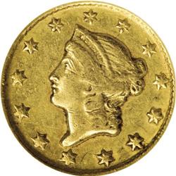 1850-D G$1 XF45 NGC. Variety 2-C. The ''50-D gold doll 