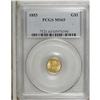 Image 3 : 1853 G$1 MS65 PCGS. The 1853 is perfect for type purpo 