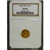 Image 1 : 1854 G$1 Type Two AU58 NGC. Attractive yellow-gold pat 