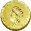 Image 1 : 1855 G$1 MS62 NGC. A bright yellow-gold example of thi 