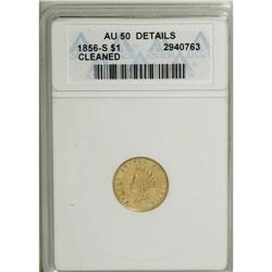1856-S G$1 Type Two--Cleaned--ANACS. AU50 Details. 