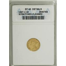1857-C G$1 --Scratched, Cleaned--ANACS. XF45 Details. 