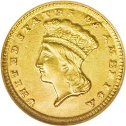 1858-D Gold $1 MS62 NGC 