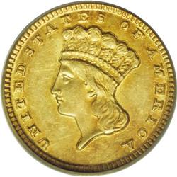 1859-D G$1 AU58 PCGS. The 1859-D gold dollar, sporting 