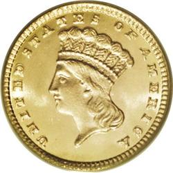 1881 G$1 MS67 PCGS. This spectacular Superb Gem looks 