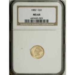 1882 G$1 MS64 PCGS. The design elements are boldly def 