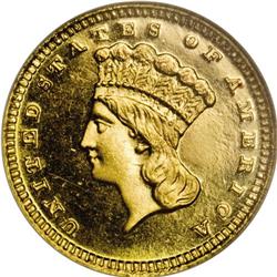 1884 G$1 MS65 Prooflike NGC. A robustly struck and tho 