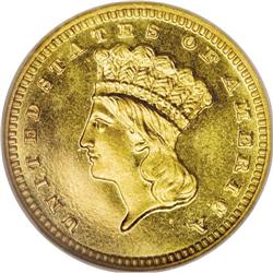 1887 G$1 MS68 S NGC. The present piece is the single 