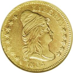 1804 $2 1/2 14 Star Reverse AU58 NGC. Breen-6119, BD-2 