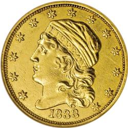 1833 $2 1/2 --Repaired, Cleaned--ANACS. AU55 Details. B 