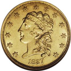 1837 $2 1/2 MS62 NGC. McCloskey-B, R.3. 