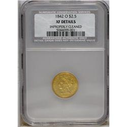 1842-O $2 1/2 --Improperly Cleaned--NCS. XF Details. A 
