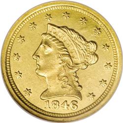 1846-O $2 1/2 MS60 NGC. A delightful example that is s 