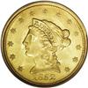Image 1 : 1852 $2 1/2 MS64 PCGS. With a mintage of 1,159,681 pie 
