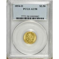 1854-O $2 1/2 AU58 PCGS. This New Orleans issue contai 