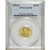 Image 1 : 1854-O $2 1/2 AU58 PCGS. This New Orleans issue contai 