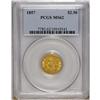 Image 1 : 1857 $2 1/2 MS62 PCGS. A softly lustrous yellow-orange 