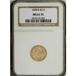 1878-S $2 1/2 MS61 Prooflike NGC. 