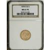 Image 1 : 1878-S $2 1/2 MS61 Prooflike NGC. 