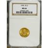 Image 1 : 1905 $2 1/2 MS64 NGC. A luscious lemon-yellow near-Gem 