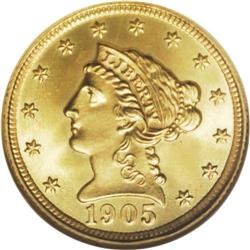 1905 $2 1/2 MS67 NGC. This is a brightly lustrous, apr 