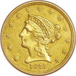 1841 $2 1/2 PR53 PCGS. The existence and rarity of the 