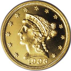 1906 $2 1/2 PR66 Cameo PCGS. PCGS and NGC have certifi 