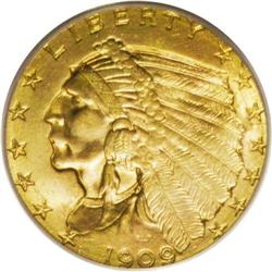 1909 $2 1/2 MS65 PCGS. At a distance, the color of thi 