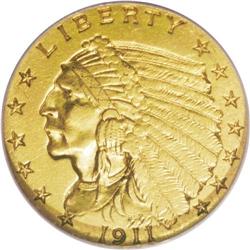 1911-D $2 1/2 --Reverse Damage, Improperly Cleaned--NCS 