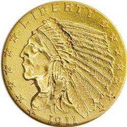 1911-D $2 1/2 --Cleaned--ANACS. AU55 Details. 