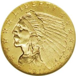 1911-D $2 1/2 --Cleaned--ANACS. AU55 Details. Orange bo 